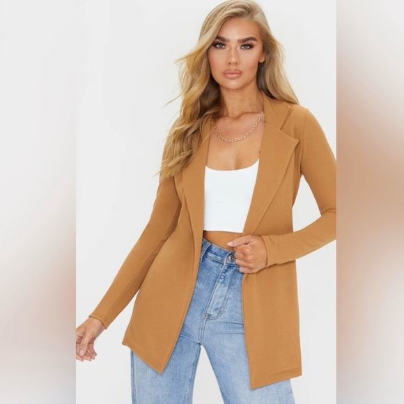 Pretty Little Things Longline Camel Blazer ***Read Description *** - Picture 1 of 12